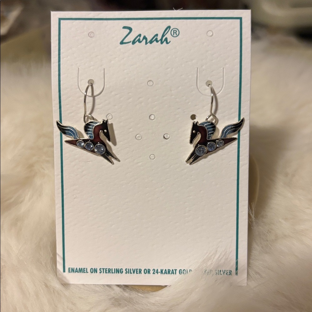 Zarah Silver Pegasus Earrings